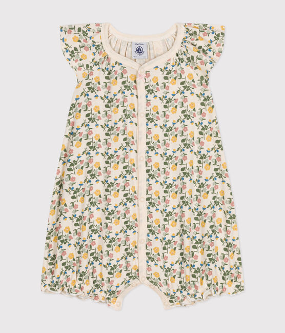 Korte pakje met bloemen van katoen voor baby's wit AVALANCHE/ MULTICO