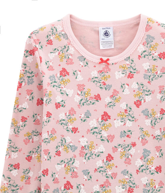 Pyjama petite fille coupe ajustée rose JOLI/blanc MULTICO