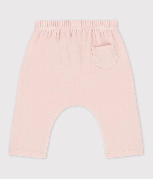 Babybroek van katoenen velours roze
