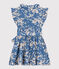 Robe imprimée sans manche en popeline enfant fille bleu BEACH/ MULTICO