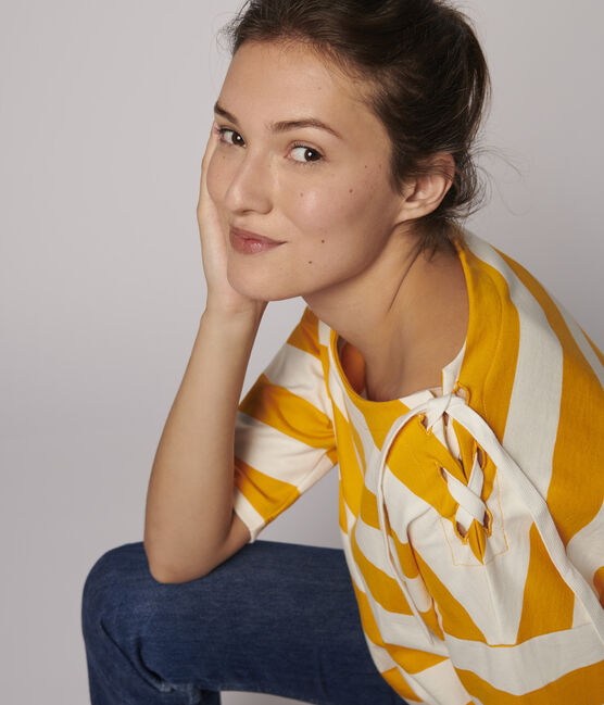 Marinière Dames geel TEHONI/wit MARSHMALLOW