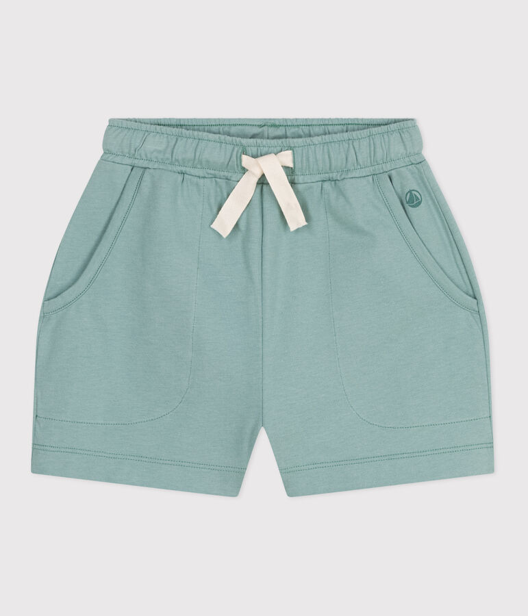 Short enfant en coton uni vert PAUL