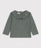 Gevlamde blouse met lange mouwen in jersey voor baby's groen THUYA