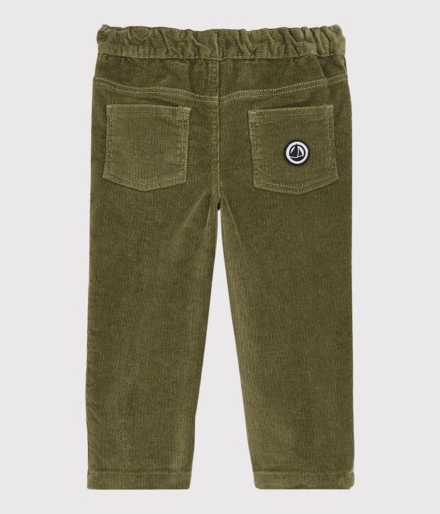 Pantalon en velours b&eacute;b&eacute;. vert