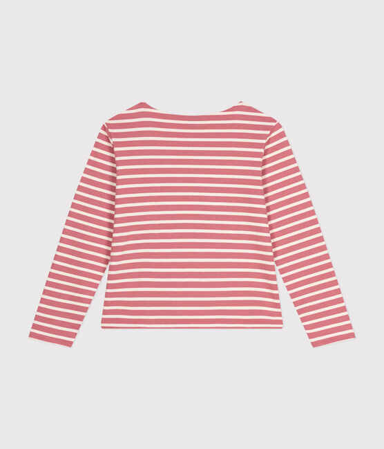 Katoenen marineshirt met knopen voor dames roze ROSEWOOD/ AVALANCHE