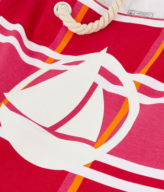 Strandtas roze GEISHA/wit MULTICO