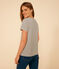 Tee-shirt Le Droit col rond en coton rayé femme blanc AVALANCHE/bleu SMOKING