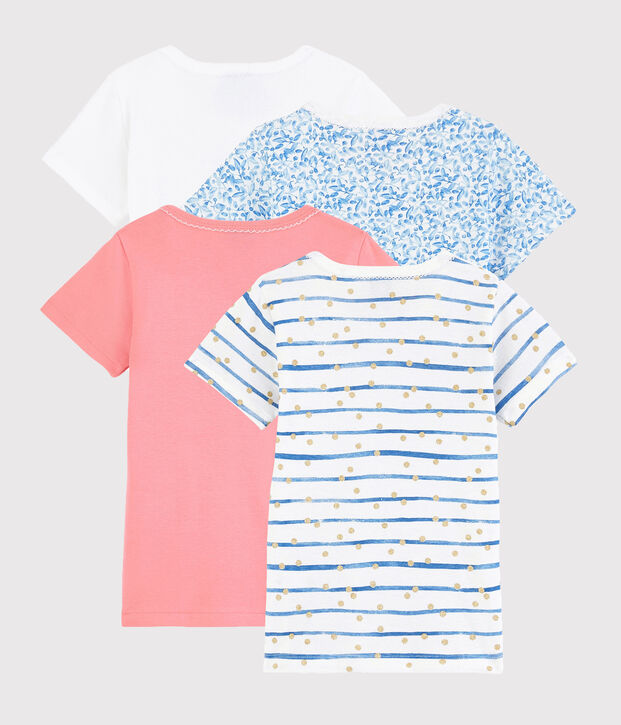 Lot surprise de 4 Tee-shirts manches courtes fille multicouleur