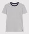 Tee-shirt l'Iconique en coton ray&eacute; femme blanc/bleu