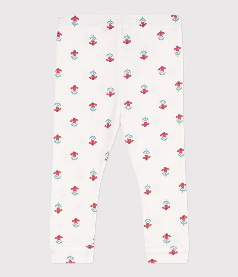 Legging van katoen met bloemenprint voor baby's wit/multicouleur