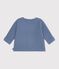 Cardigan b&eacute;b&eacute; tricot point mousse en coton uni blauw