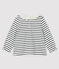 Blouse met lange mouwen babymeisje wit MARSHMALLOW/blauw SMOKING
