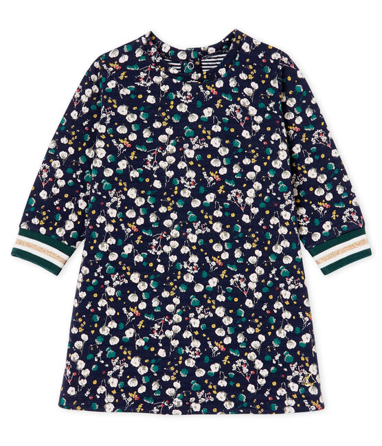 Robe manches longues bébé fille imprimée bleu SMOKING/blanc MULTICO CN