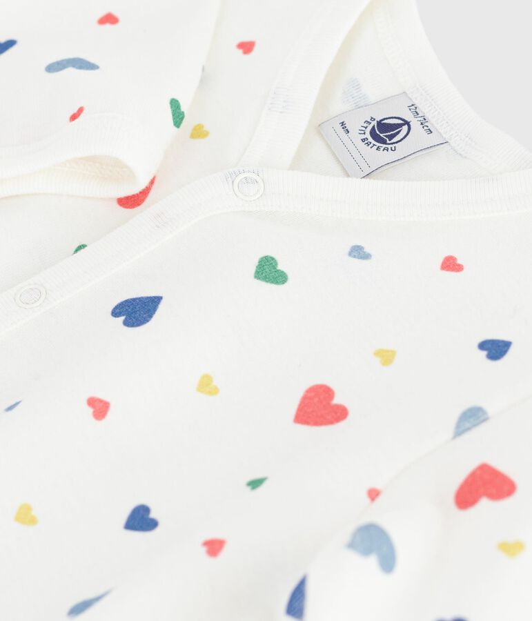Pyjama b&eacute;b&eacute; sans pieds en coton imprim&eacute; blanc/multicouleur