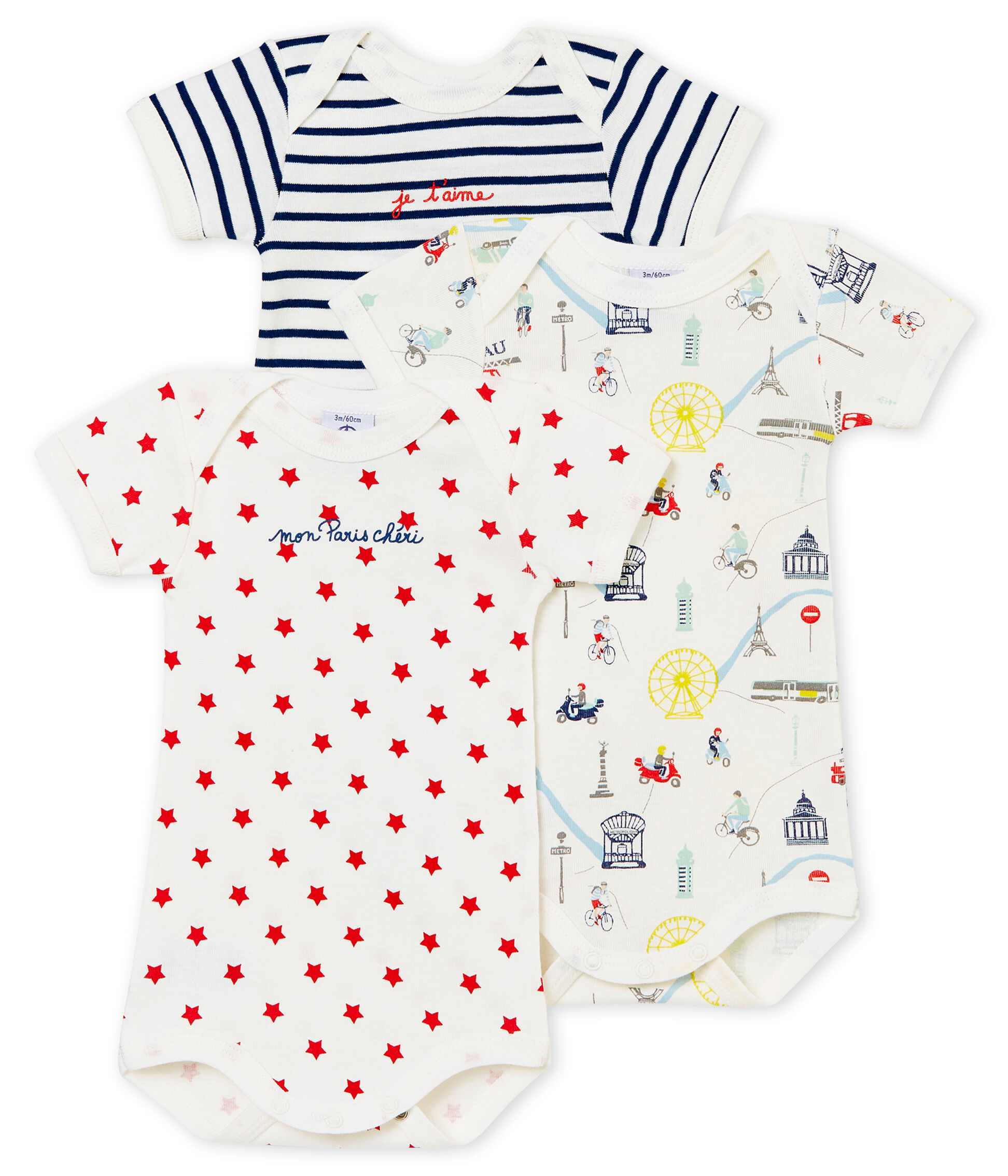 Lot De 3 Bebe Garcon Petit Bateau Body