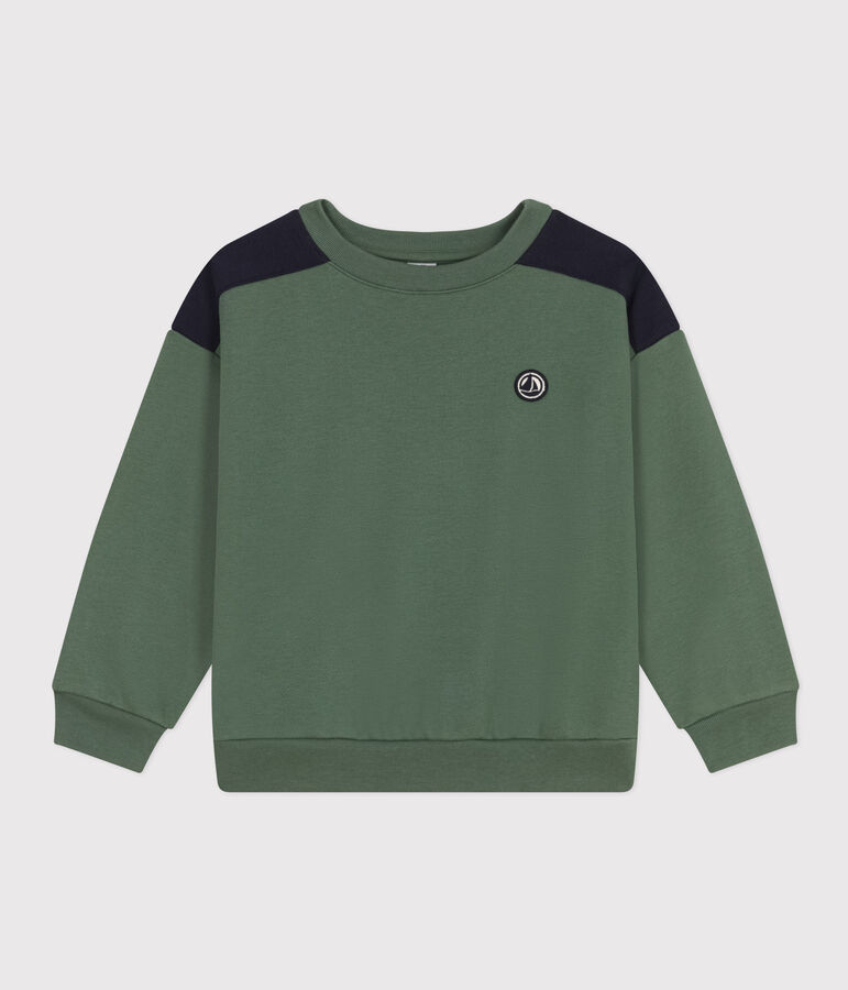 Sweatshirt en molleton enfant gar&ccedil;on vert