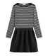 Robe bi-matière manches longues femme