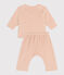 Ensemble 2 pièces bébé en velours en coton VINTAGE/ MARSHMALLOW