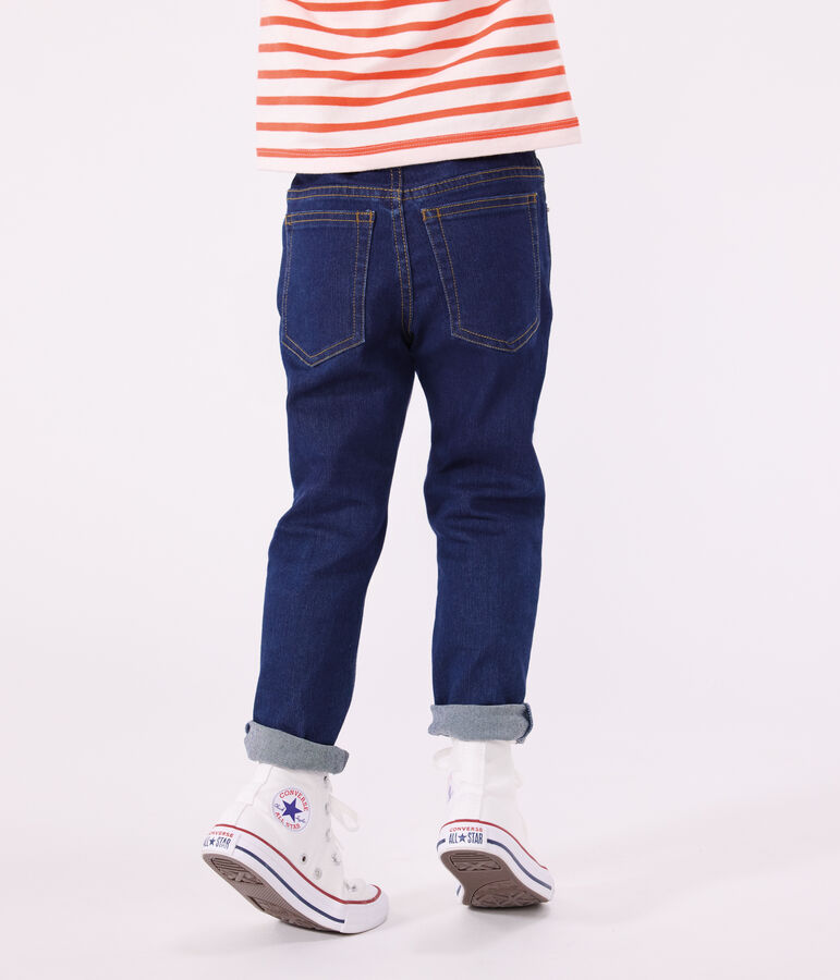 Slim-fit broek van denim voor meisjes blauw DENIM BRUT