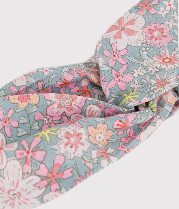 Poplin haarband met bloemenprint voor babymeisjes blauw/multicouleur