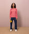 Katoenen marinetruitje met knoopsluiting voor dames rood PEPS/wit MARSHMALLOW