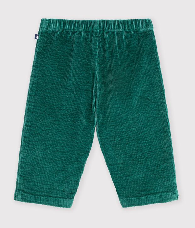 Pantalon b&eacute;b&eacute; en velours uni vert
