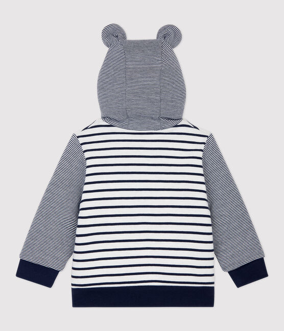 Teddy en sherpa bébé. blanc MARSHMALLOW/bleu SMOKING