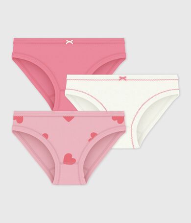 Lot de culottes enfant en coton imprim&eacute; c&oelig;urs