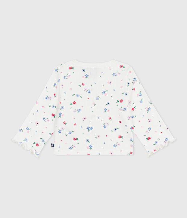 Katoenen babyvestje met bloemenprint wit/multicouleur