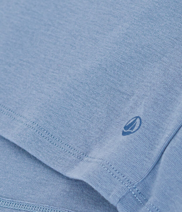 L'Iconique, effen katoenen T-shirt voor dames blauw