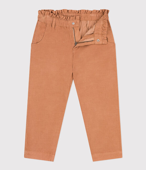 Fijne fluwelen meisjesbroek met wijde pijpen roze SIENNA