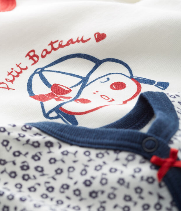 Duo van pyjama's zonder voetjes voor babymeisjes in ribstof multicouleur