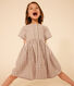 Robe manches courtes en seersucker enfant fille