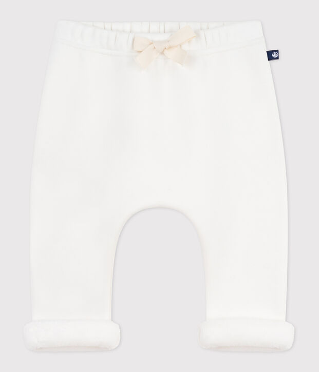 Pantalon b&eacute;b&eacute; en coton uni &eacute;cru