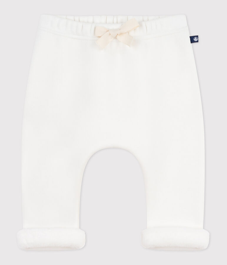 Pantalon b&eacute;b&eacute; en coton uni &eacute;cru