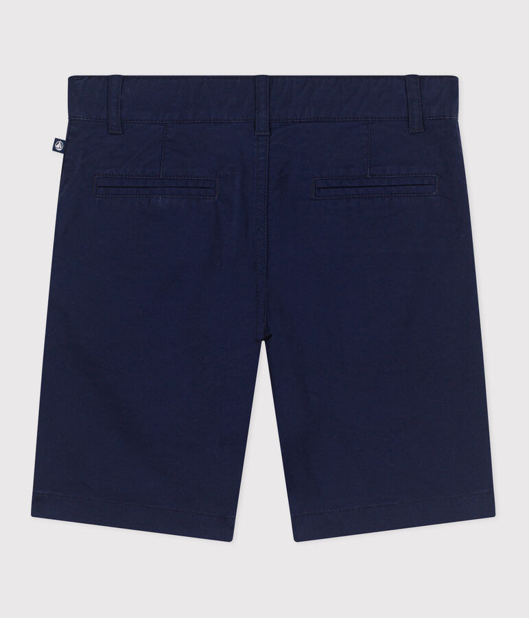 Bermuda short enfant en coton uni bleu