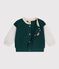 Tweekleurige katoenen babybeer groen/beige