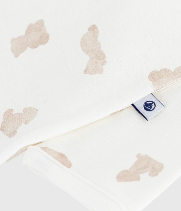 Pyjama b&eacute;b&eacute; sans pieds en coton imprim&eacute; ours blanc/BRUN
