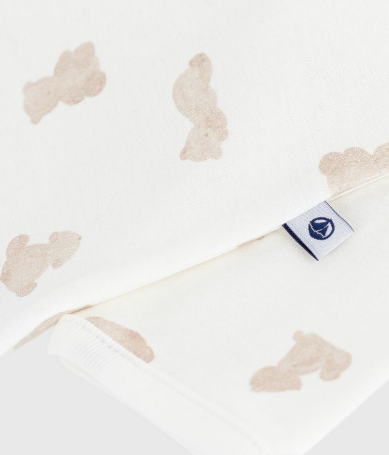 Pyjama b&eacute;b&eacute; sans pieds en coton imprim&eacute; ours blanc/BRUN