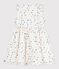 Robe sans manches enfant en coton imprimée fleurs blanc MARSHMALLOW/blanc MULTICO