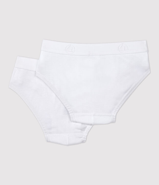 Lot de 2 slips blancs en coton petit gar&ccedil;on multicouleur