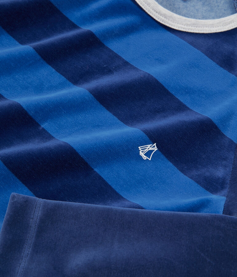 Pyjama gar&ccedil;on en velours bleu MEDIEVAL/bleu MAJOR