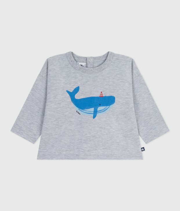 Katoenen T-shirt met lange mouwen en walvismotiefje voor baby's FUMEE CHINE