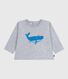 Tee-shirt bébé en coton à manches longues, motif baleine