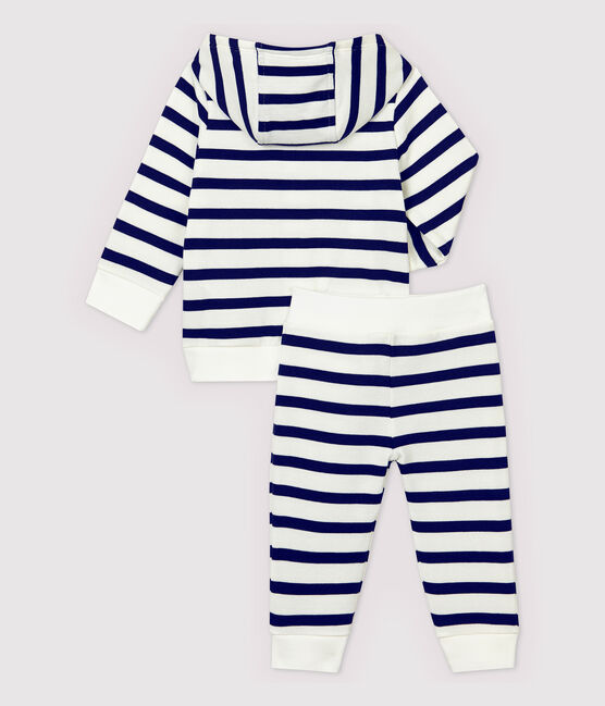 Ensemble jogging deux pièces bébé garçon blanc MARSHMALLOW/bleu SMOKING
