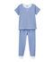 Pyjama garçon en tubique manches courtes blanc ECUME/bleu PERSE