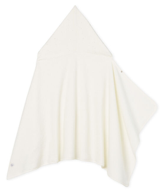 Cape de bain bébé en éponge blanc MARSHMALLOW
