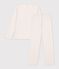 Pyjama femme en coton ajour&eacute; beige/roze/multicouleur