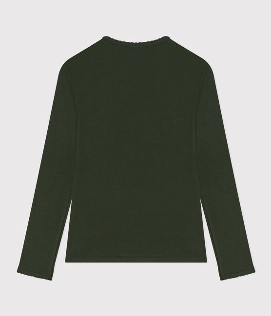 L'ICONIQUE, T-shirt voor dames met cocottesteek in katoen groen AVORIAZ