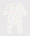 Katoenen babypyjama zonder voetjes met hartjesprint wit/multicouleur